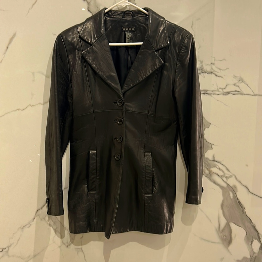 Bebe black leather blazer
